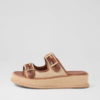 Women's Django & Juliette Vexta in Chocolate-Natural Syn Raffia. Sku: DJ21557ELRC6