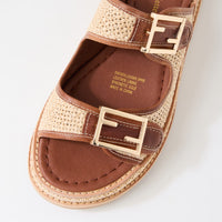Women's Django & Juliette Vexta in Chocolate-Natural Syn Raffia. Sku: DJ21557ELRC6