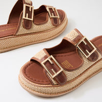 Women's Django & Juliette Vexta in Chocolate-Natural Syn Raffia. Sku: DJ21557ELRC6
