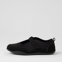 Black and gray sneaker with white sole on a white background
