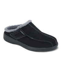 Men's Orthofeet Slippers in Black. Sku: S333-2E